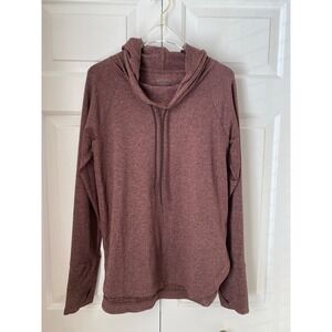 Athleta Uptempo Hoodie Sweatshirt Mauve Heathered Cowl Neck Thumbhole S Gorpcore